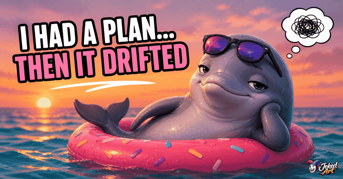 funny dolphin meme with relatable drifted plan joke