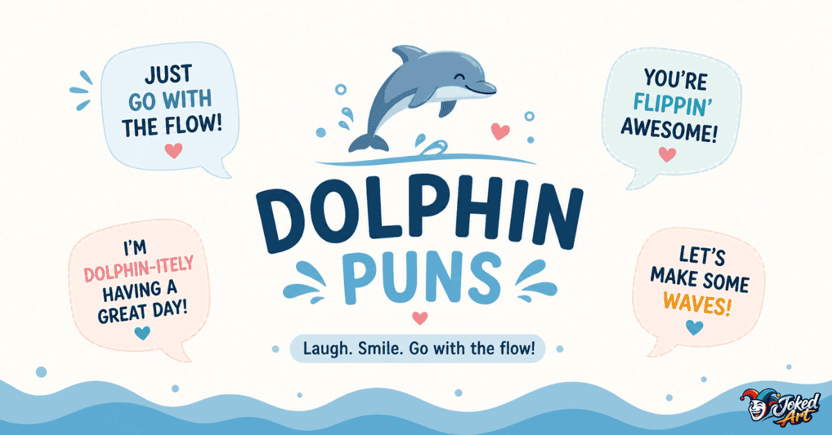 short dolphin puns one liners minimal design illustration