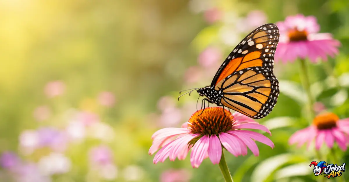 butterfly-instagram-captions.jpg Butterfly resting on a pink flower in a photogenic garden