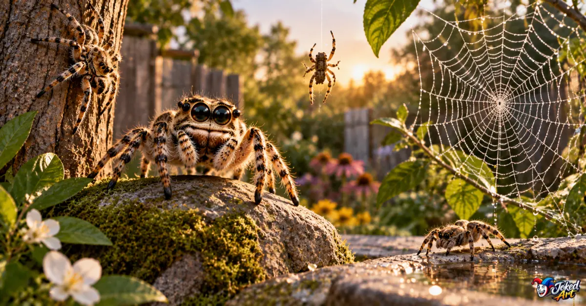 spider-traits-behavior-facts.webp Spider showing eight legs, silk, eyes, climbing and hunting traits