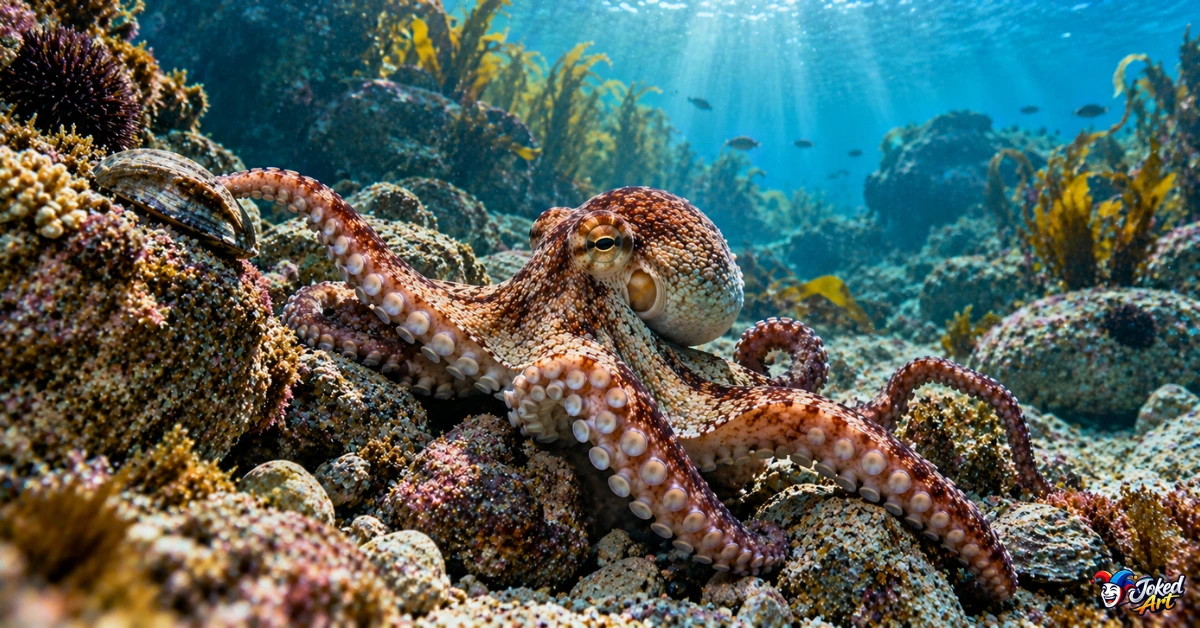 octopus-learning-from-nature Octopus exploring its underwater environment with its arms extended